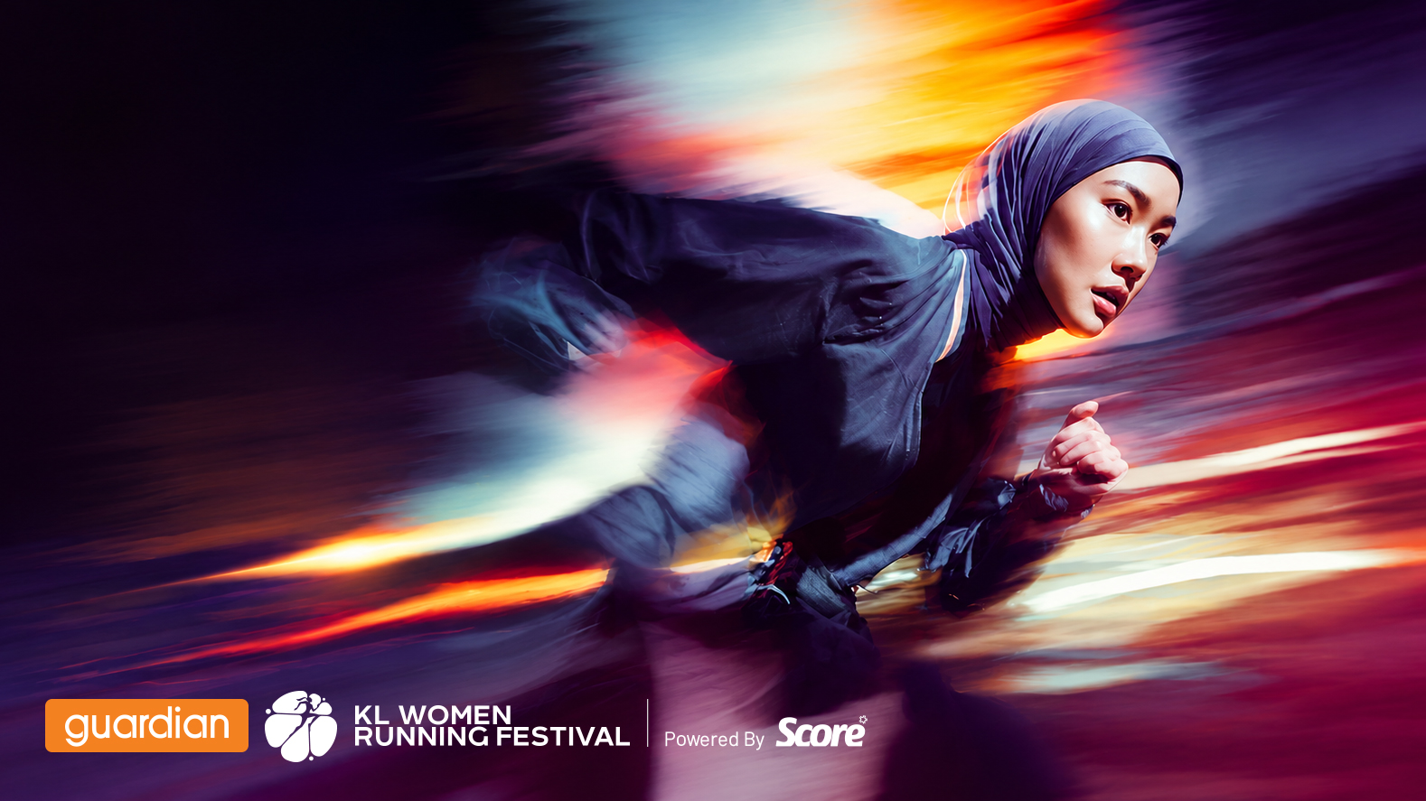 Woman running landscape